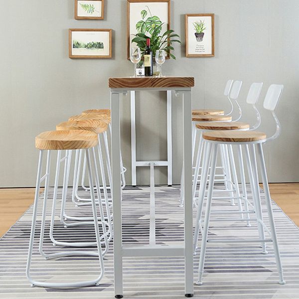 Pine Wood Bar Dining Table Modern Rectangle Bar Table with Trestle for Milk Tea Shop Clearhalo 'Bar Furniture' 'Bar Tables' 'bar_tables' 'furn' 'furn_bar_tables' 'Furniture' 'furniture_bar_tables' 'Kitchen & Dining Furniture' 1200x1200_5a2e23c4-aac4-44d8-a5b5-6203db03cc15
