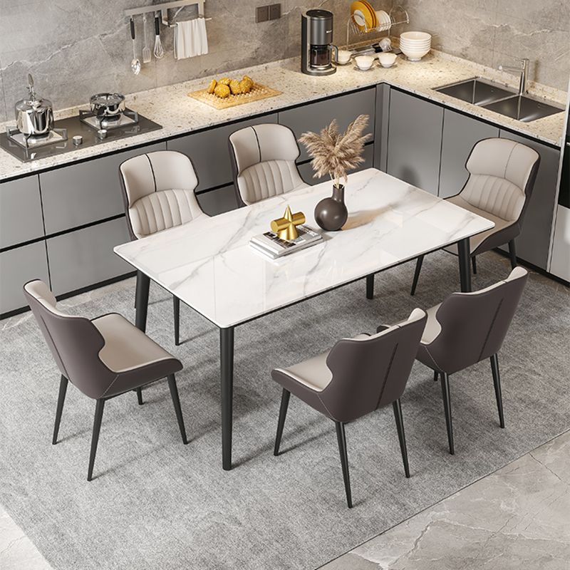 Ensemble de Table à manger moderne, ensemble de Table à manger rectangulaire avec chaises à oreilles, 1/4/5/7 pièces