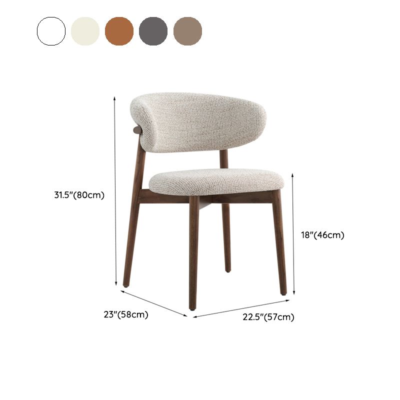 Modern Simple Side Chair Upholstered Dining Chairs with Wooden Base for Home Use