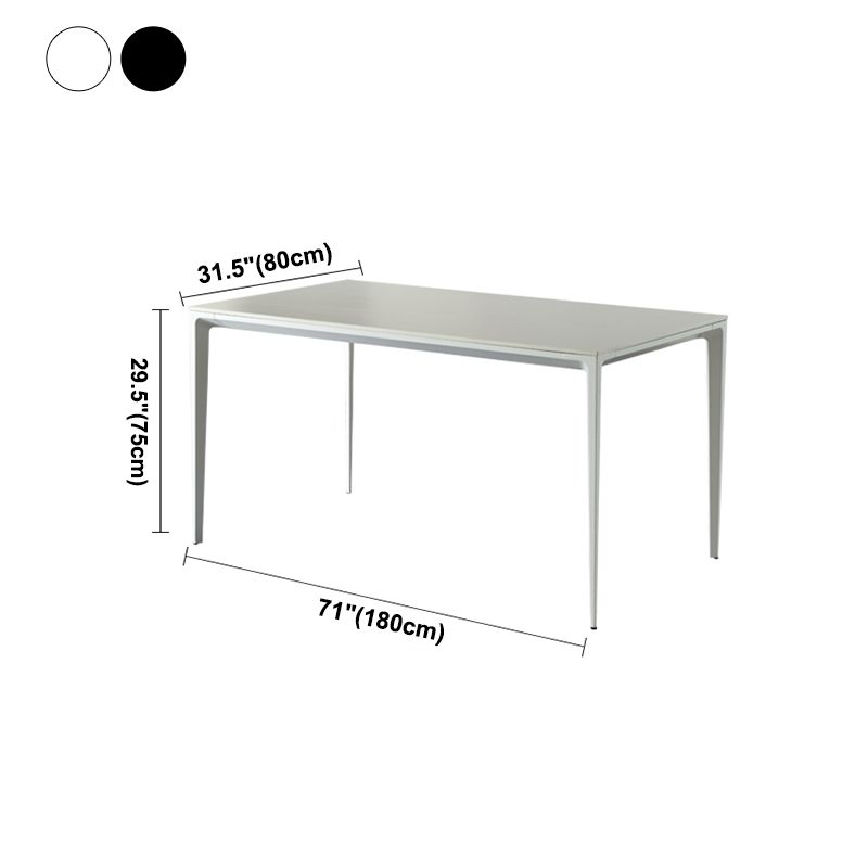 Sintered Stone Dining Table Industrial Style 4 Legs Metallic Base Rectangle Table Clearhalo ' dining_table' 'Dining Tables & Seating' 'Dining Tables' 'Furniture' 'furniture_dining_table' 'Kitchen & Dining Furniture' 'kitchen&dining_furn' 'kitchen' 'kitchen_dining_table' 1200x1200_5a2e4c18-fee0-4870-a241-f48584fa86a3