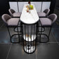 Industrial Iron Bar Dining Table White Stone Top Indoor Bistro Table with Shelf Clearhalo 'Bar Furniture' 'Bar Tables' 'bar_tables' 'furn' 'furn_bar_tables' 'Furniture' 'furniture_bar_tables' 'Kitchen & Dining Furniture' 1200x1200_5a2e5e14-1f4f-4c29-8638-3cd7da531ece