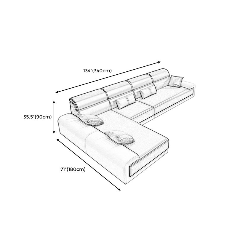 Modern Pillow Top Arm Sectionals 133.86"Lx 70.87"W x 35.43"H High Back Sofa with Chaise Clearhalo 'furn' 'furn_sectionals' 'Furniture' 'furniture_sectionals' 'kitchen' 'kitchen_sectionals' 'Living Room Furniture' 'Sectionals' 1200x1200_5a2ea9c4-c35c-4af5-bea0-b9ecda1c703f