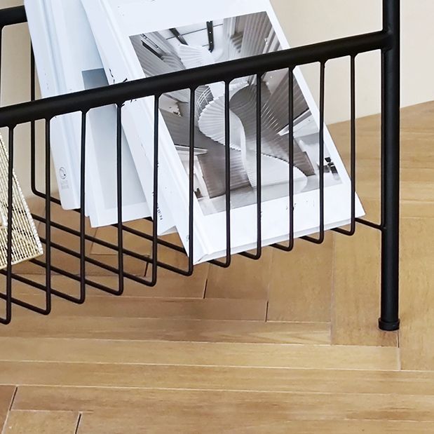 Tavolo da fine stile moderno nero/nero in metallo tavolo laterale rettangolare rettangolare con conservazione