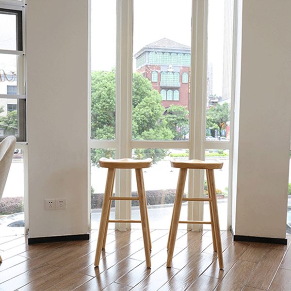 Modern Armless Counter Stool Pine Wood Cafe Bar Stool with Wooden Seat and Pedal Clearhalo 'Bar Furniture' 'Bar Stools' 'bar_stools' 'furn' 'furn_bar_stools' 'Furniture' 'furniture_bar_stools' 'Kitchen & Dining Furniture' 1200x1200_5a34c256-c77b-4c33-8031-039cfc6cfed8