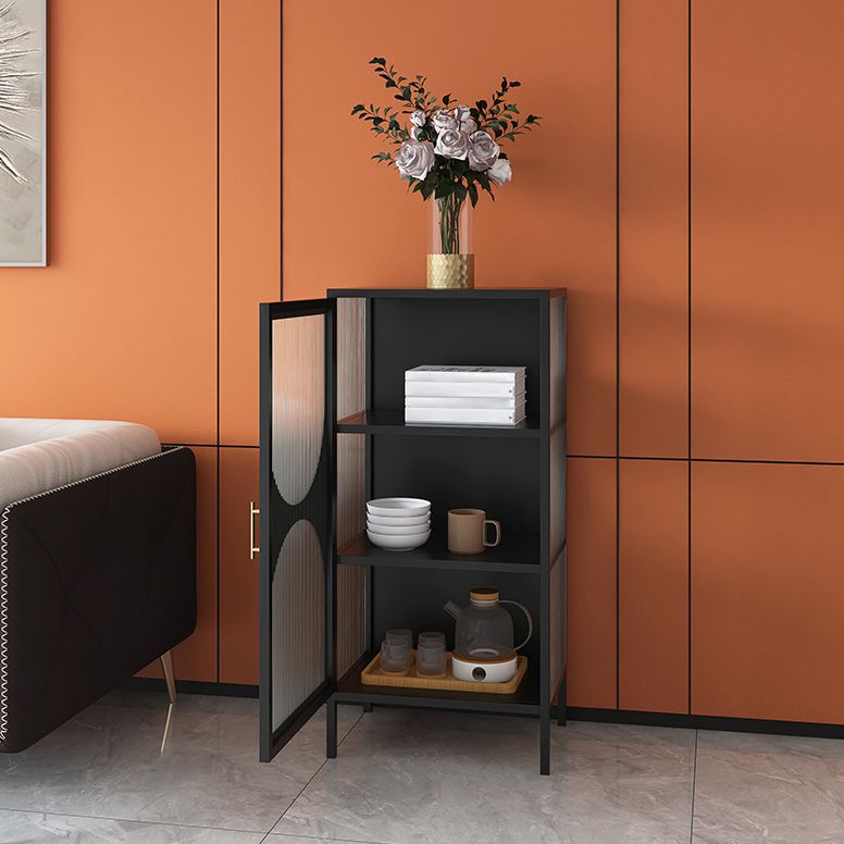 Living Room Minimalism Kitchen Server Glass Door Metal Frame Dining Server Clearhalo 'buffet_sideboard' 'Buffets & Sideboards' 'furn' 'furn_buffet_sideboard' 'Furniture' 'Kitchen & Dining Furniture' 1200x1200_5a34fbae-1491-4e19-912a-864b47ee3cd0