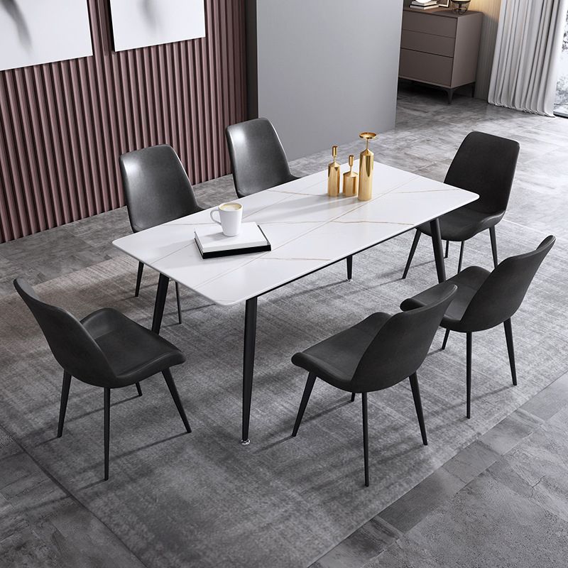 Industrieller Rechteckstein Tisch Standardhöhe Küchentisch mit 4 Beinen