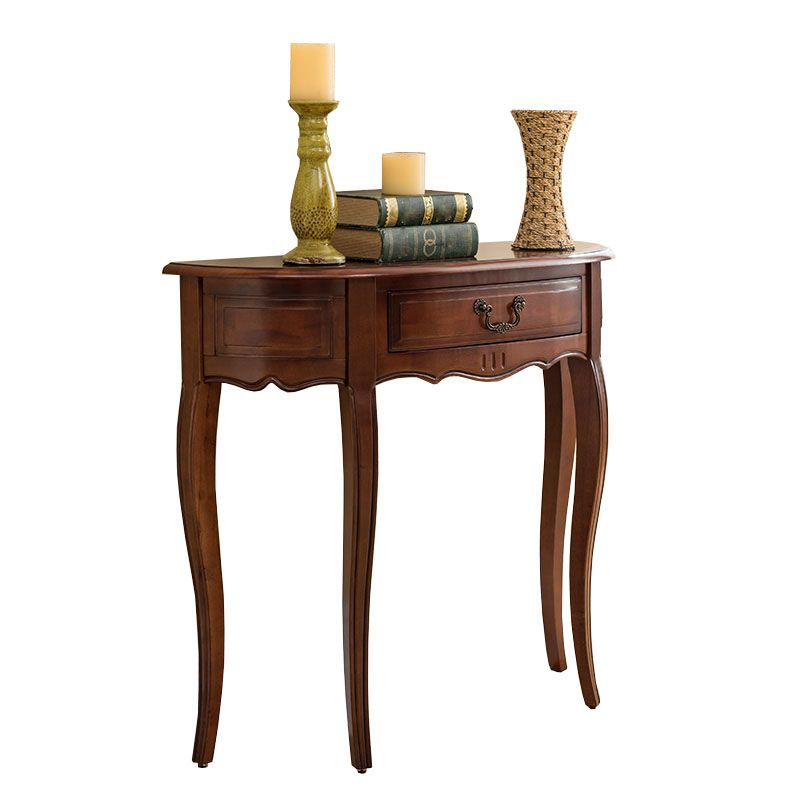 13 inch Wide Accent Table Mid-Century Modern Solid Wood Console Table