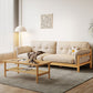 Solid Wood Tufted Settee Flared Arm Beige Cushions Sofa -39.4" H Clearhalo 'furn' 'furn_sofas' 'Furniture' 'Living Room Furniture' 'Sofa' 'sofas' 1200x1200_5a38c1b2-b52d-4a61-bcec-17422ee869d6