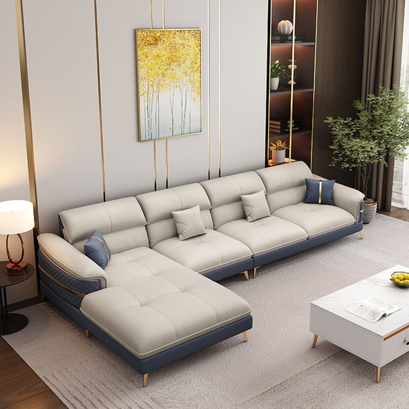 40.15 "H Faux Leather Flar La Vared Arm Sofa & Chaise for Living Room