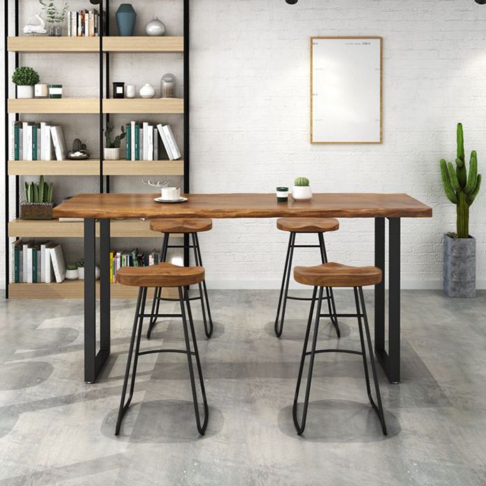 Industrial Bar Table Pine Wood Bar Dining Table with Sled Base Clearhalo 'Bar Furniture' 'Bar Tables' 'bar_tables' 'Furniture' 'furniture_bar_tables' 'Kitchen & Dining Furniture' 1200x1200_5a39325a-c634-4ae9-9a17-4b23dd948935