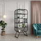 Contemporary Bookshelf Closed Back Metal Shelves Included Bookcase