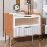 18.9 "/20.5"背の高いガラス/ストーントップナイトスタンド、モダン1/2-引き出しナイトスタンド