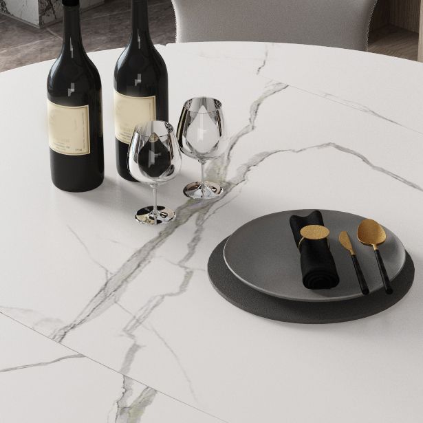 Simplicity Round Dining Table White Sintered Stone Table with 4 Ash Solid Wood Legs Clearhalo ' dining_table' 'Dining Tables & Seating' 'Dining Tables' 'furn' 'furn_dining_table' 'Furniture' 'furniture_dining_table' 'Kitchen & Dining Furniture' 'kitchen&dining_furn' 'kitchen' 'kitchen_dining_table' 1200x1200_5a3b31c6-0f3e-490c-becc-7cf3be46a66a