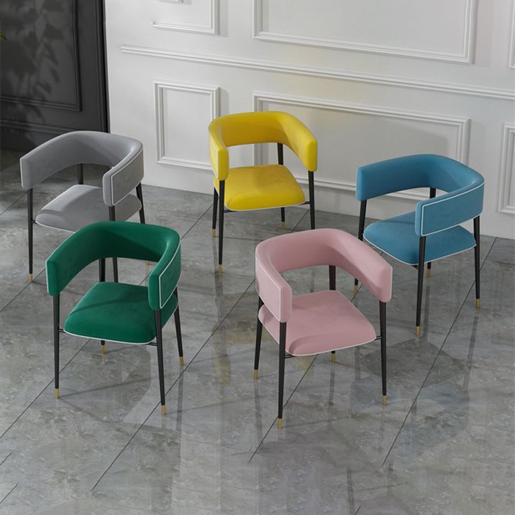 Glam Upholstered Dining Arm Chair Open Back Arm Chair for Dining Room Clearhalo 'Dining Chairs' 'Dining Tables & Seating' 'dining_chair' 'furn' 'furn_dining_chair' 'Furniture' 'Kitchen & Dining Furniture' 1200x1200_5a3cc5ce-7ef5-4a38-b89a-679442bf2515