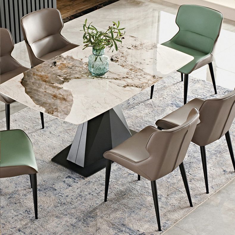 Metal Traditional Luxury Rectangular Table Sintered Stone Dining Table with Pedestal Base Clearhalo ' dining_table' 'Dining Tables & Seating' 'Dining Tables' 'furn' 'furn_dining_table' 'Furniture' 'furniture_dining_table' 'Kitchen & Dining Furniture' 'kitchen&dining_furn' 'kitchen' 'kitchen_dining_table' 1200x1200_5a3f0d4a-6ea9-4f81-901a-da8e64d8efb0