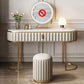 Bedroom Glam Metallic Cream Standing Vanity Dressing Table Set