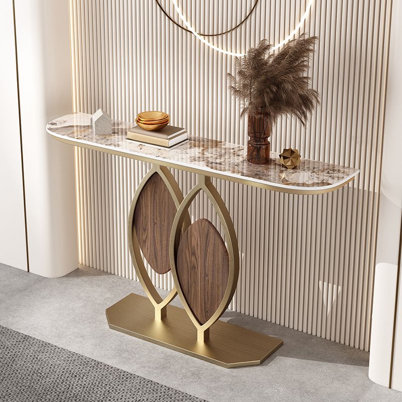 Tavolo di accento console a metà luna tavolino console di divani antichi in pietra