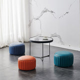 Pouf in pelle solida Pouf moderna semplice rotonda in rivestimento in rivestimento
