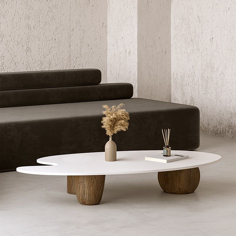 Scandinavian Style Coffee Table 3 Legs Wooden Coffee Table in White Clearhalo 'Coffee & Accent Tables' 'Coffee Tables' 'coffee_tables' 'furn' 'furn_coffee_tables' 'Furniture' 'Living Room Furniture' 1200x1200_5a419e16-4449-47fc-9e40-610b53e56fdd