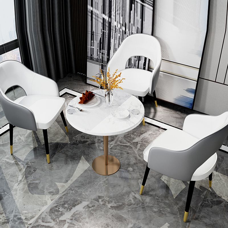 Sedia laterale in stile glam aprire in pelle sedia da pranzo interno per casa