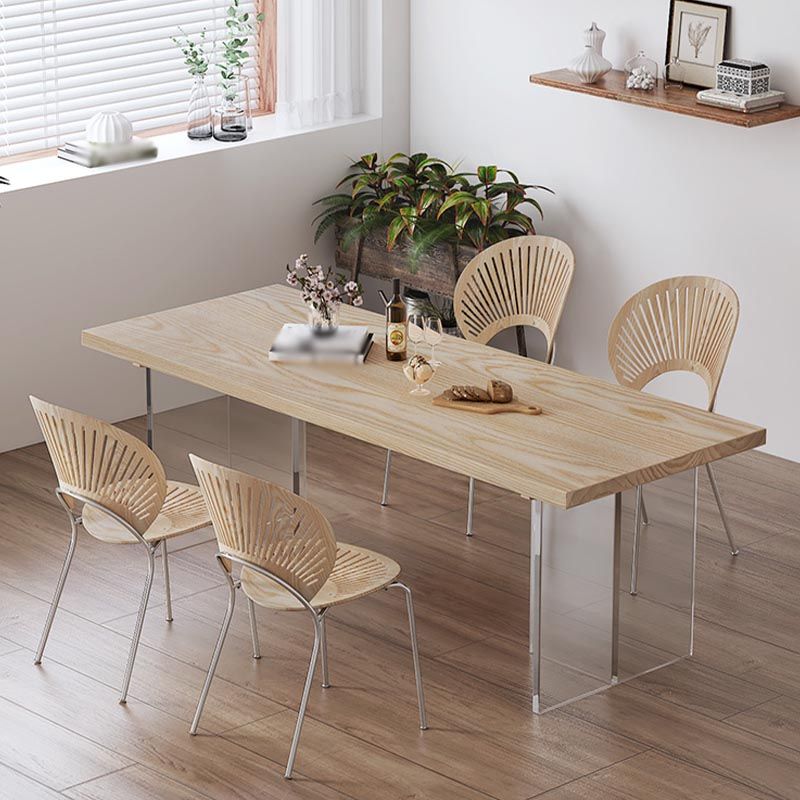 Table à manger à double piédestal en acrylique