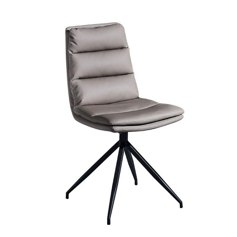 Industrial Style Solid Back Armless Chairs Microfiber Leather Dining Chairs (Set of 4) Clearhalo ' kitchen&dining_furn' 'Dining Chairs' 'Dining Tables & Seating' 'dining_chair' 'furn' 'furn_dining_chair' 'Furniture' 'furniture_dining_chair' 'Kitchen & Dining Furniture' 'kitchen' 1200x1200_5a444b3c-ece8-47a8-aa03-df1817d162b3