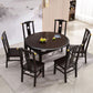 Solid Wood Dining Table Modern Extendable Furniture with 4 Legs for Home