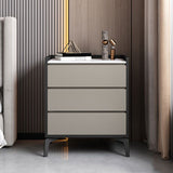 Contemporary Engineered Wood Chest Bedroom Storage Chest in Gray with Drawers