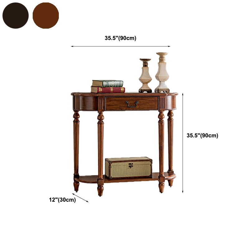 Console moderna della metà del secolo Tabella 11,8 "W Console di stoccaggio in legno massiccio