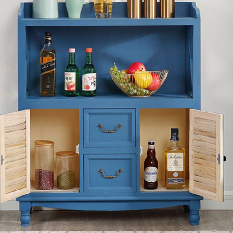 Massivholz Akzentschrank mit 2 Schubladen und Türen Lagerschrank