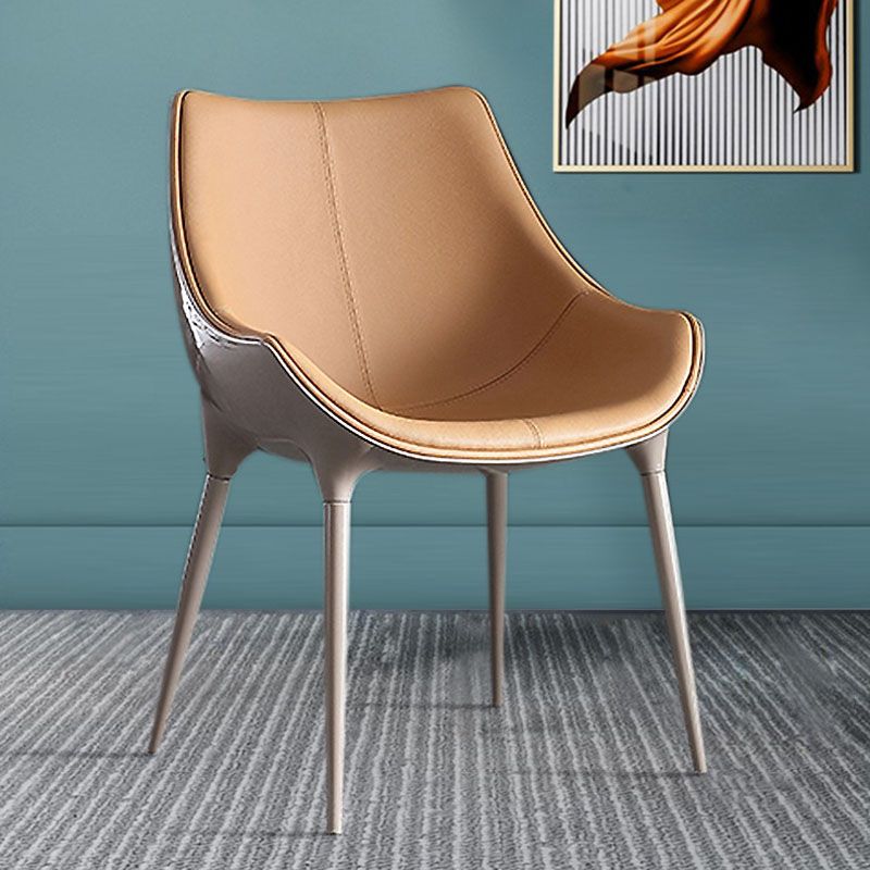 Chaise de salle à manger en métal contemporain meubles letéraux en arrière en finition mate pour la maison