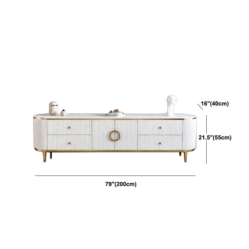 White Glam TV Stand Metal TV Console with 4 Drawers Included Clearhalo 'furn' 'furn_tv_stands_entertainment_centers' 'Furniture' 'Living Room Furniture' 'TV Stands & Entertainment Centers' 'TV Stands & Media Storage Furniture' 'tv_stands_entertainment_centers' 1200x1200_5a4b5efe-e77e-4406-b954-6108ad30aeb6