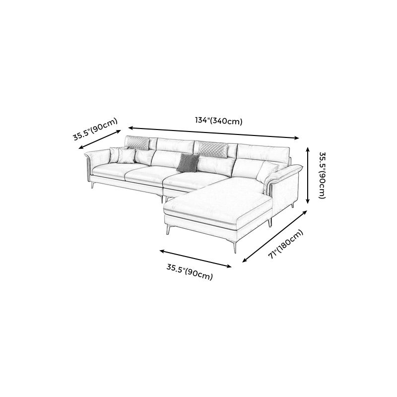 Contemporary Sofa Faux Leather Pillow Top Arm Sectional with Removable Cushions Clearhalo 'furn' 'furn_sectionals' 'Furniture' 'furniture_sectionals' 'kitchen' 'kitchen_sectionals' 'Living Room Furniture' 'Sectionals' 1200x1200_5a4cce4d-7827-4d46-857c-8fe72f29a657