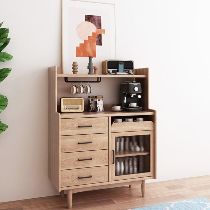 Scheda laterale aperta in stile fattoria in legno con cassetti