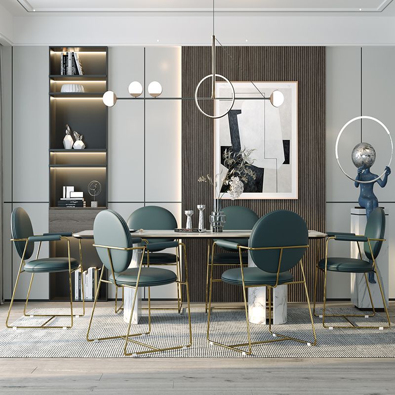 Glam Style Dining Side Chair Open Back Luxury Upholstered Dining Single Chair Clearhalo ' kitchen&dining_furn' 'Dining Chairs' 'Dining Tables & Seating' 'dining_chair' 'furn' 'furn_dining_chair' 'Furniture' 'furniture_dining_chair' 'Kitchen & Dining Furniture' 'kitchen' 1200x1200_5a4fed4e-f8fc-464d-8229-b6f65faedc98