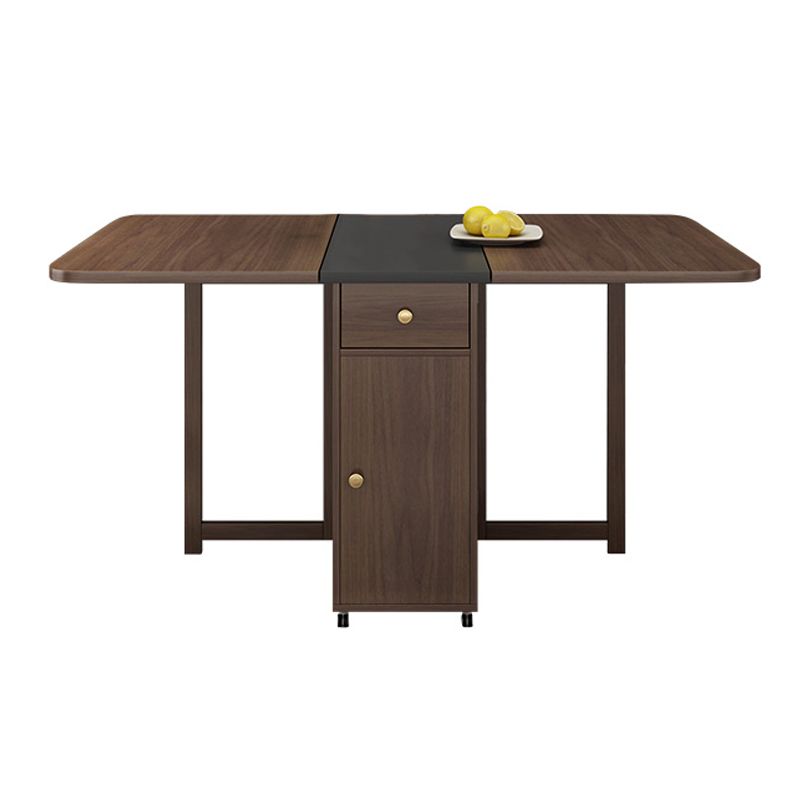 Mid-Century Modern Rectangle Dining Table Drop-Leaf Table with Solid Wood Base,59"L x 29.1"H Clearhalo ' dining_table' 'Dining Tables & Seating' 'Dining Tables' 'furn' 'furn_dining_table' 'Furniture' 'furniture_dining_table' 'Kitchen & Dining Furniture' 'kitchen&dining_furn' 'kitchen' 'kitchen_dining_table' 1200x1200_5a503a80-11d2-4d27-b4e4-c0ea2a23a0cf