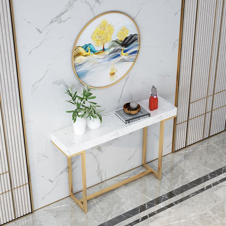 Tavolo da cosco del cavalletto di ferro con tavolo dell'accento superiore in marmo per Hall