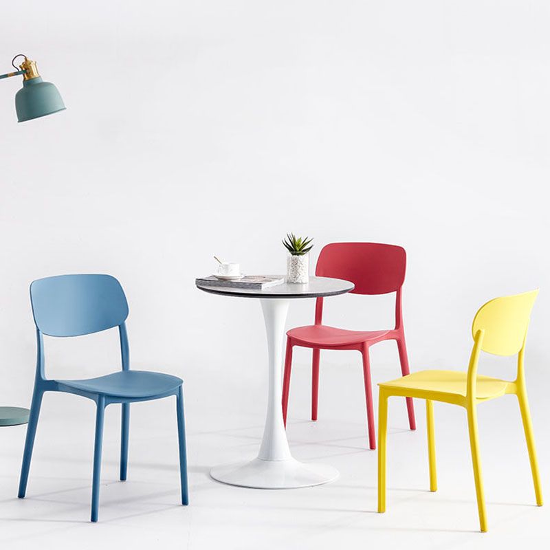 Contemporary Stackable Chair Dining Open Back Armless Chairs with Plastic Legs Clearhalo 'Dining Chairs' 'Dining Tables & Seating' 'dining_chair' 'furn' 'furn_dining_chair' 'Furniture' 'furniture_dining_chair' 'Kitchen & Dining Furniture' 1200x1200_5a52d4c4-9c1b-403e-82f4-77ef26b55a11