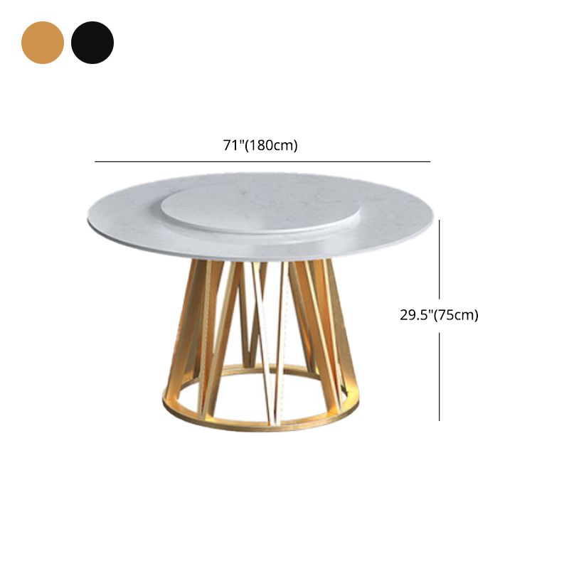 Glam 1/2/6/7 Pieces Dining Set Round Stone Dining Table for Dining Room Clearhalo 'Dining Room Sets' 'Dining Tables & Seating' 'dining_room_set' 'furn' 'furn_dining_room_set' 'Furniture' 'furniture_dining_room_set' 'Kitchen & Dining Furniture' 1200x1200_5a544e25-d9a2-484a-be78-2616183386fc