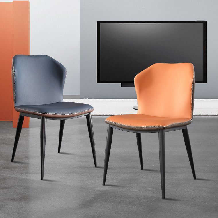 Armless Dining Chairs Contemporary Faux Leather Side Chairs for Dining Room Clearhalo 'Dining Chairs' 'Dining Tables & Seating' 'dining_chair' 'furn' 'furn_dining_chair' 'Furniture' 'furniture_dining_chair' 'Kitchen & Dining Furniture' 1200x1200_5a56024e-1bdd-477d-b496-9f3fe7a9267c