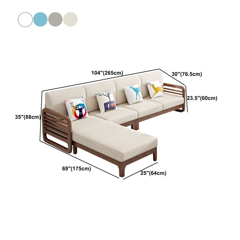 Nordic Stoffsofa Chaise Wohnzimmer Quadratarm Arm Kissen Sofa Bett