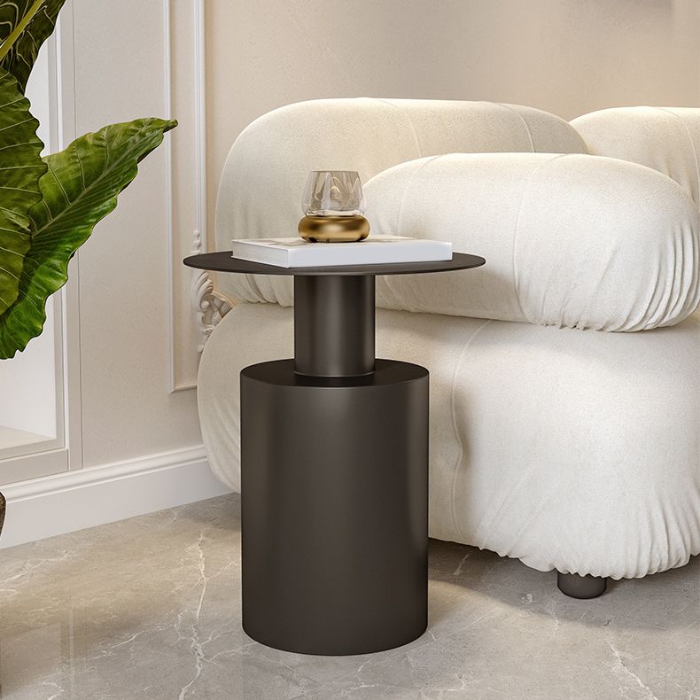 Mesa de pedestal de mediados de siglo de 19.7 "Table de metal redonda de metal redonda