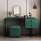 Bedroom Glam Double Drawers Faux Leather Standing Make-up Vanity