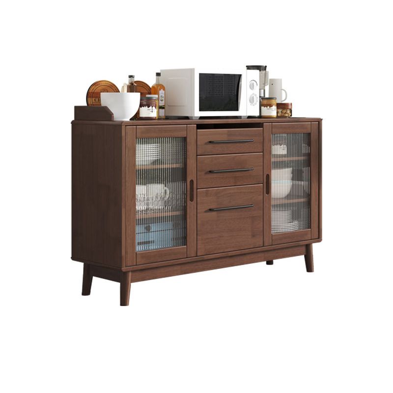 Contemporary Sideboard Buffet Rubberwood Solid Wood Dining Server Clearhalo 'buffet_sideboard' 'Buffets & Sideboards' 'furn' 'furn_buffet_sideboard' 'Furniture' 'Kitchen & Dining Furniture' 1200x1200_5a57e24b-31c0-4e4d-ab76-a0f2fc263326