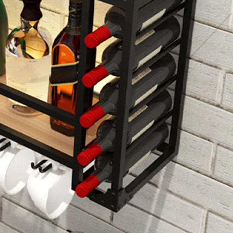 Iron Wine Rack Modern Style Wall Mounted Wine Holder Rack with Shelf Clearhalo 'furn' 'furn_wine_racks' 'Furniture' 'Kitchen & Dining Furniture' 'Wine Racks' 'wine_racks' 1200x1200_5a590c38-bfd1-44cc-b006-043d3ce80564