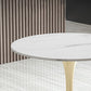 Ronde traditionele luxe eettafel Dinettetafel met wit stenen blad