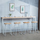 Mesa de bar rectangular estilo Glam, mesa de comedor de barra fija de madera maciza para interiores