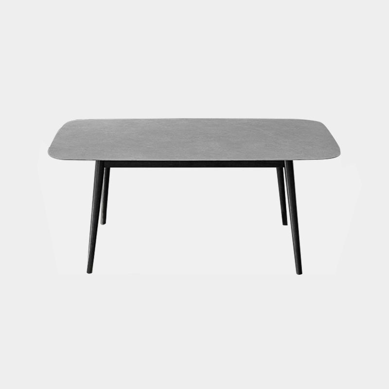Tavolo da pranzo rettangolare in pietra grigio in stile moderno per cucina