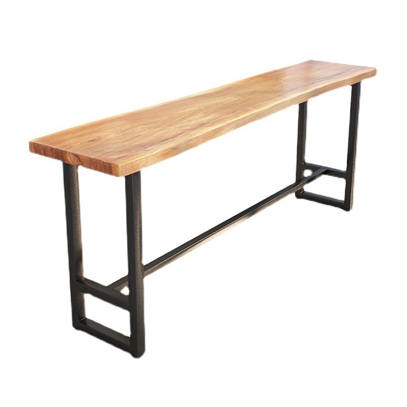 Pine Wood Bar Table Industrial Rectangle Bar Table with Black Trestle Base Clearhalo 'Bar Furniture' 'Bar Tables' 'bar_tables' 'furn' 'furn_bar_tables' 'Furniture' 'furniture_bar_tables' 'Kitchen & Dining Furniture' 1200x1200_5a5bca89-6b2f-4c1a-91d9-e8f09e90064d