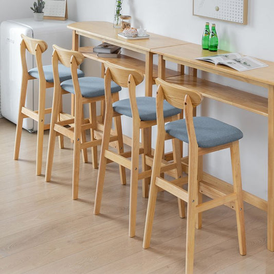 Nordic Style Wood Barstool 30-inch Legs Bar Stool with Velvet Upholstered Clearhalo 'Bar Furniture' 'Bar Stools' 'bar_stools' 'furn' 'furn_bar_stools' 'furniture_bar_stools' 'Kitchen & Dining Furniture' 'kitchen&dining_furn' 'kitchen' 'kitchen_furn' Furniture' 1200x1200_5a5c17ac-e364-4767-a8d8-d175b8d02045